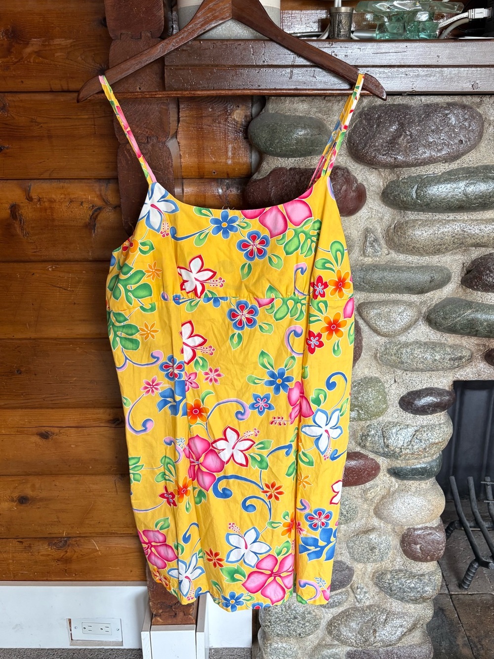 Vintage Made in Hawaii 100% Cotton Tropical Floral Sundress 2XL Beach Dress